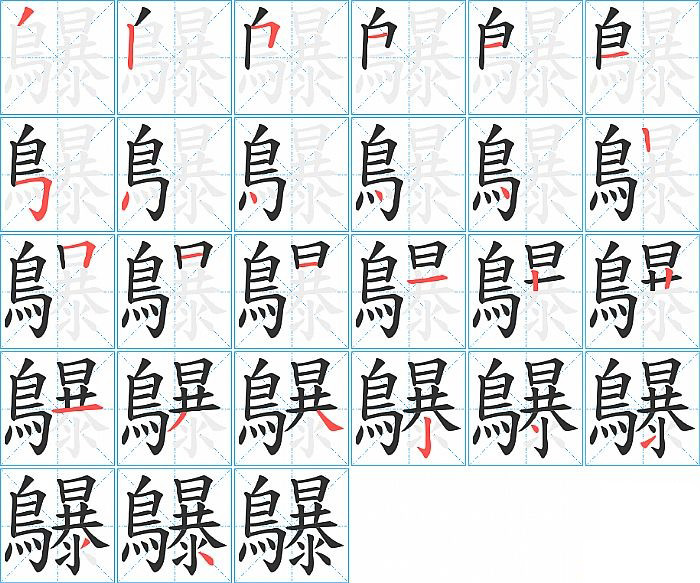 鸔的笔顺分步演示图